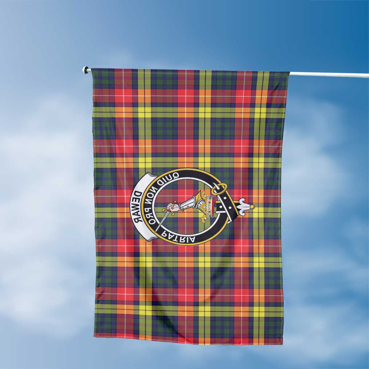 Clan Dewar Tartan Flag Crest And Plaid Basic Style