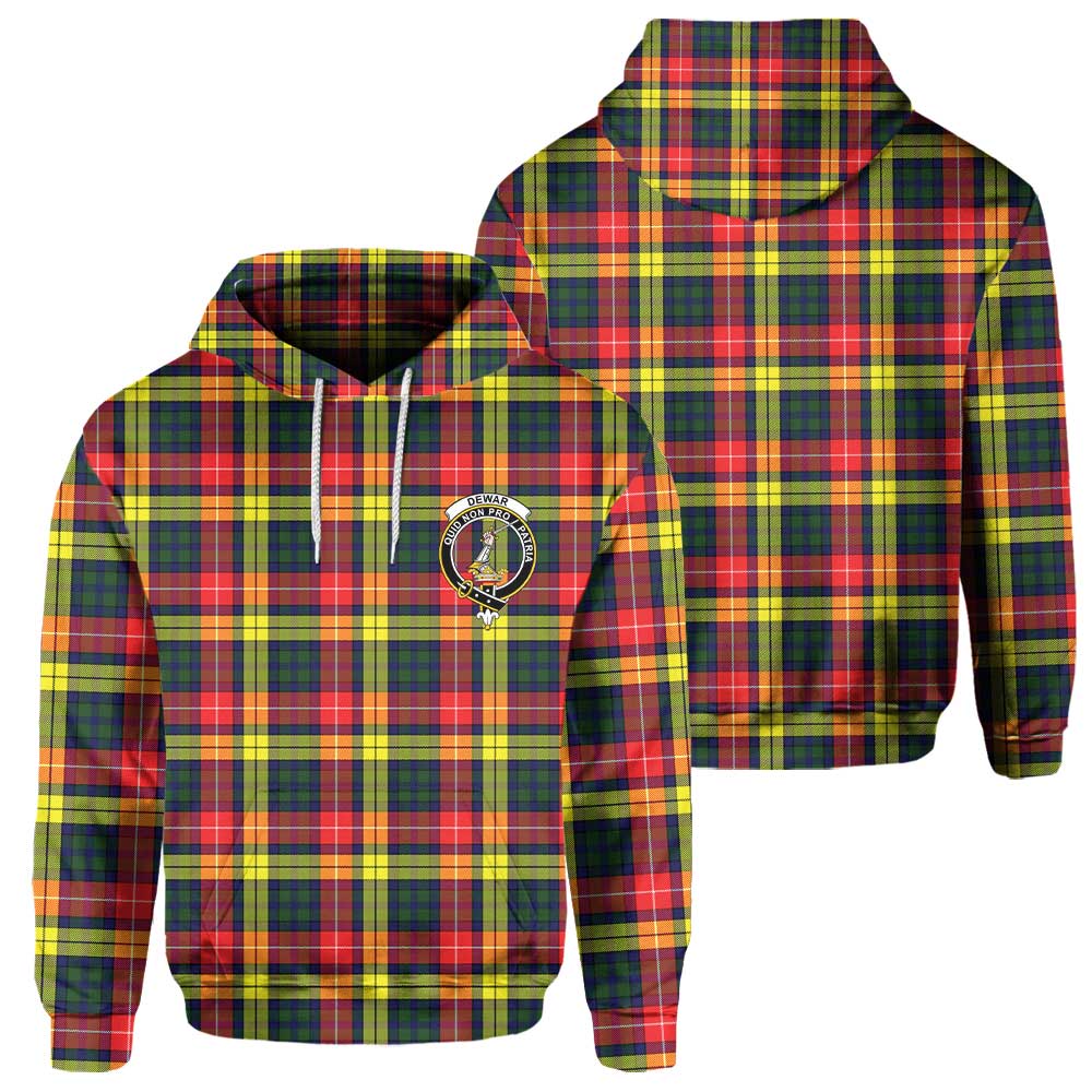 Clan Dewar Tartan Men Hoodie Crest And Plaid Basic Style