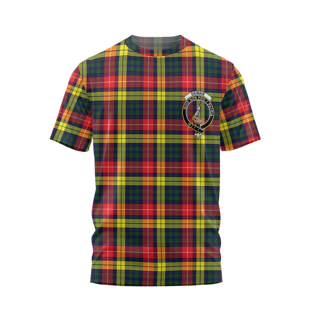 Clan Dewar Tartan Men T Shirt Crest And Plaid Basic Style