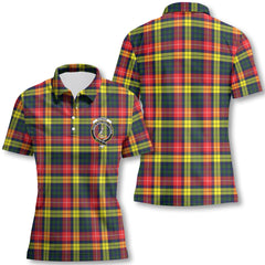 Clan Dewar Tartan Women Polo Shirt Crest And Plaid Basic Style