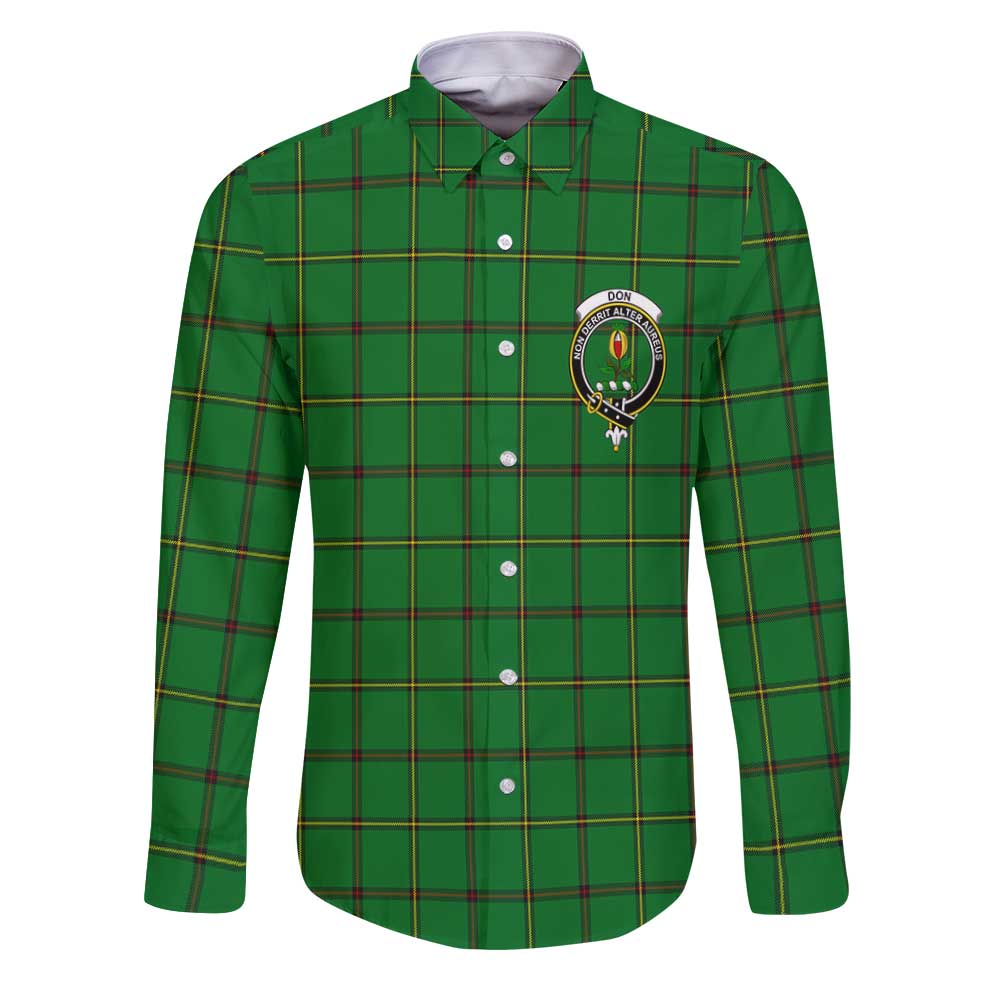 Clan Don Tartan Long Sleeve Button Shirt Crest And Plaid Basic Style