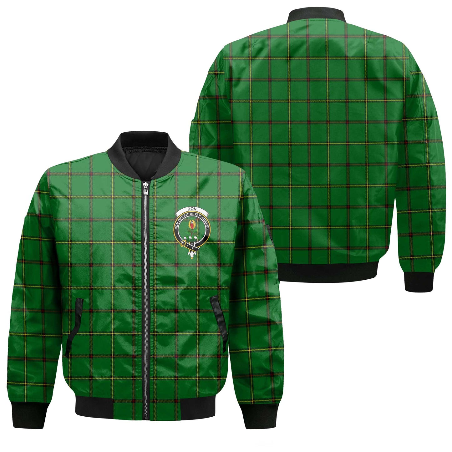 Clan Don Tartan Men Bomber Jacket Crest And Plaid Basic Style