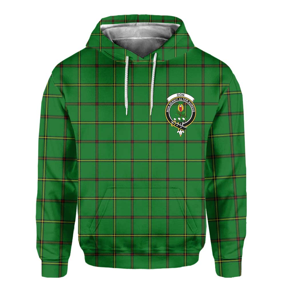 Clan Don Tartan Men Hoodie Crest And Plaid Basic Style