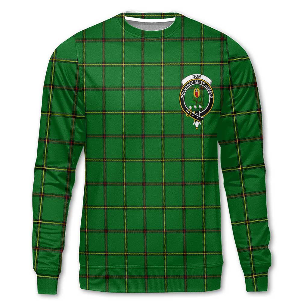 Clan Don Tartan Women Sweatshirt Crest And Plaid Basic Style