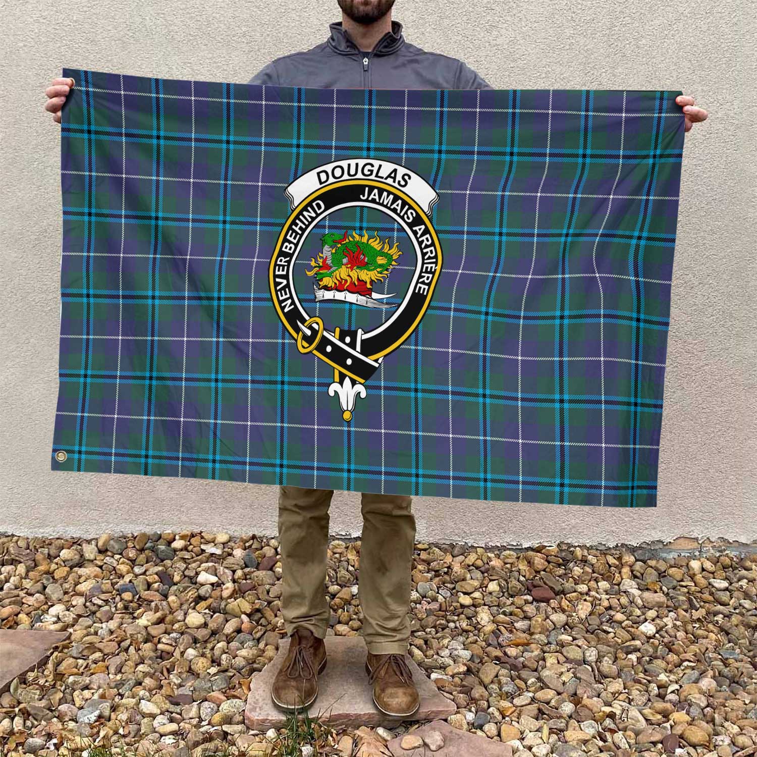 Clan Douglas Tartan Flag Crest And Plaid Basic Style