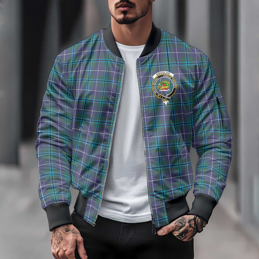 Clan Douglas Tartan Men Bomber Jacket Crest And Plaid Basic Style