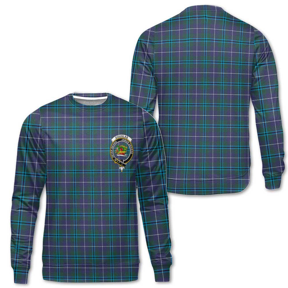 Clan Douglas Tartan Men Sweatshirt Crest And Plaid Basic Style