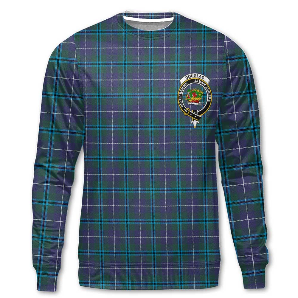 Clan Douglas Tartan Men Sweatshirt Crest And Plaid Basic Style