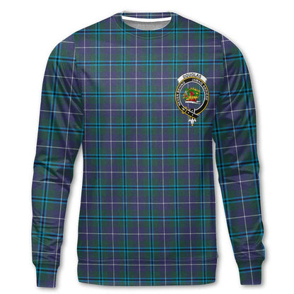 Clan Douglas Tartan Men Sweatshirt Crest And Plaid Basic Style