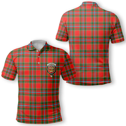 Clan Drummond Tartan Golf Men Polo Shirt Crest And Plaid Basic Style