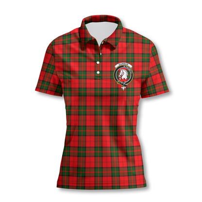 Clan Dunbar Tartan Women Polo Shirt Crest And Plaid Basic Style