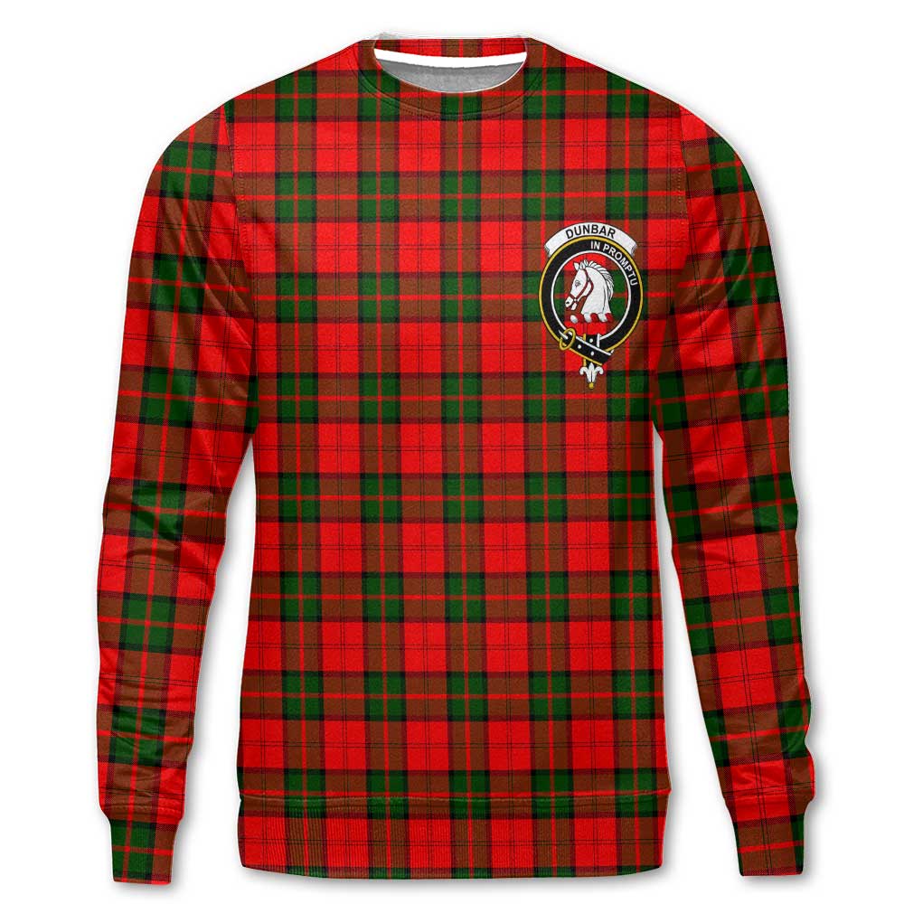 Clan Dunbar Tartan Women Sweatshirt Crest And Plaid Basic Style