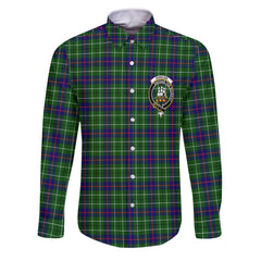 Clan Duncan Tartan Long Sleeve Button Shirt Crest And Plaid Basic Style