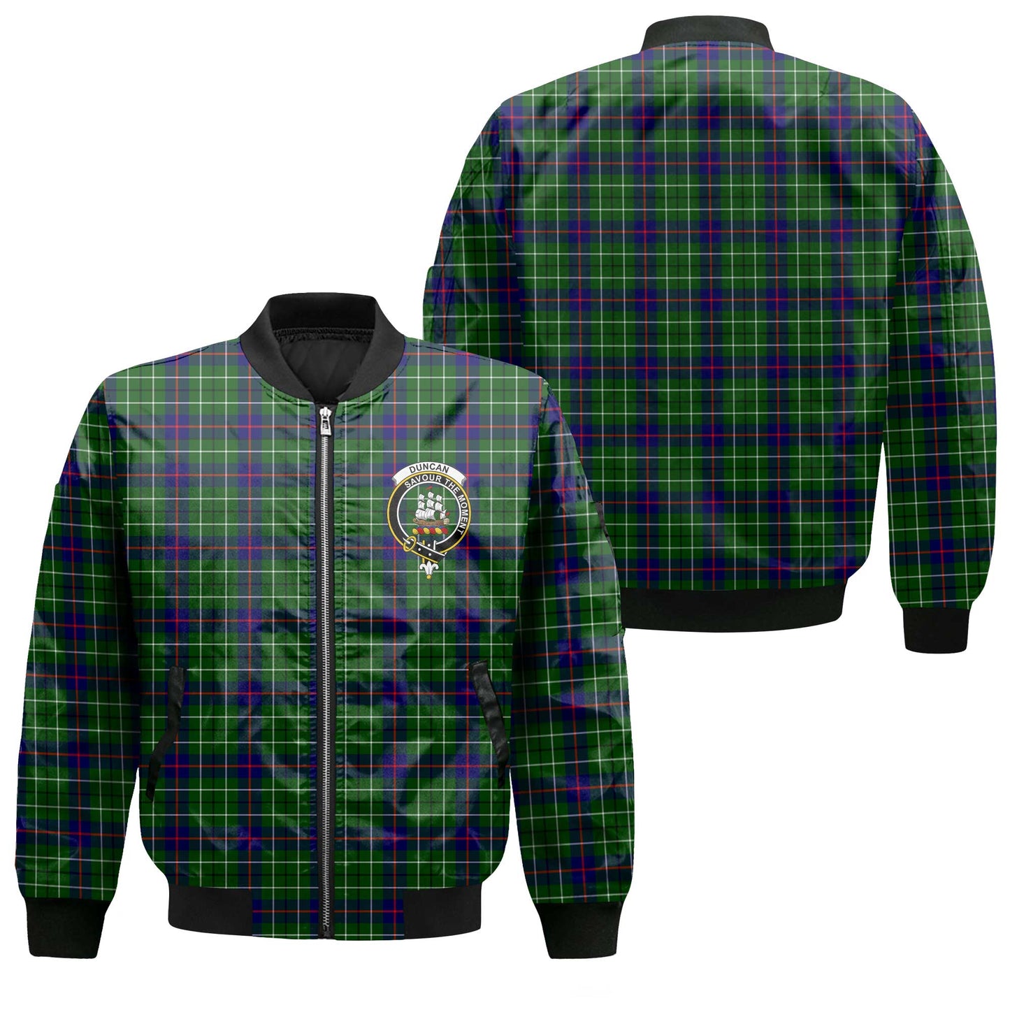 Clan Duncan Tartan Men Bomber Jacket Crest And Plaid Basic Style