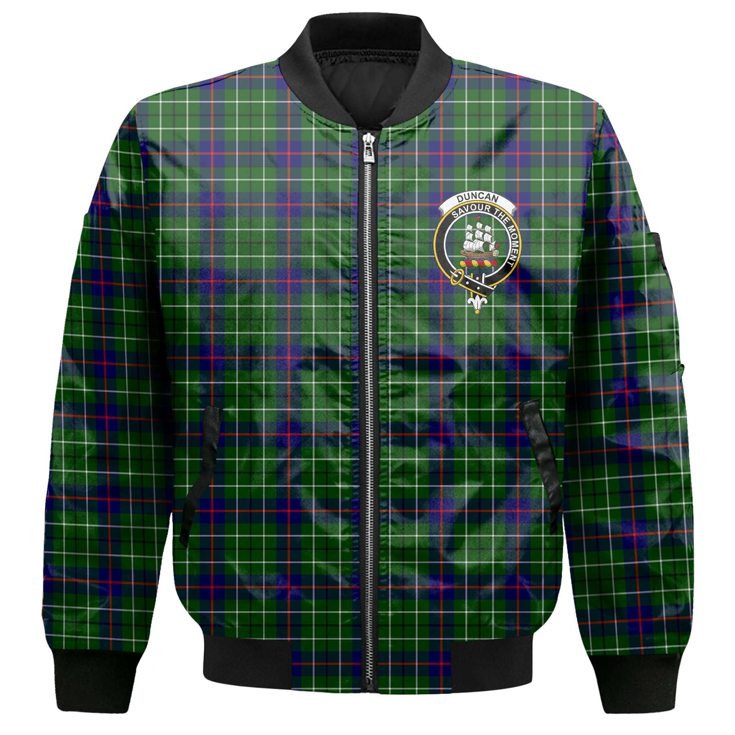 Clan Duncan Tartan Men Bomber Jacket Crest And Plaid Basic Style