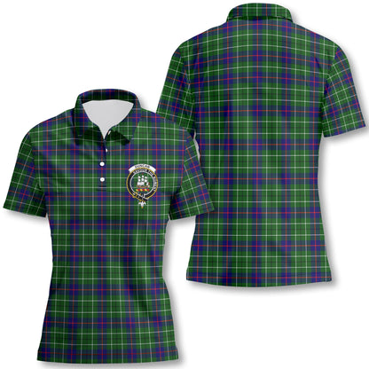 Clan Duncan Tartan Women Polo Shirt Crest And Plaid Basic Style