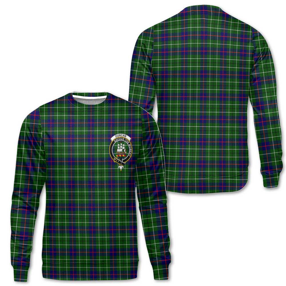 Clan Duncan Tartan Women Sweatshirt Crest And Plaid Basic Style