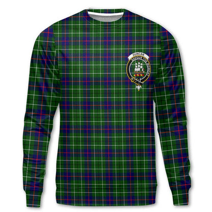 Clan Duncan Tartan Women Sweatshirt Crest And Plaid Basic Style