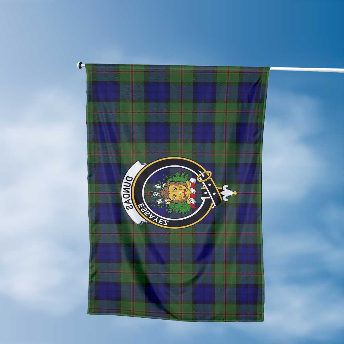 Clan Dundas Tartan Flag Crest And Plaid Basic Style