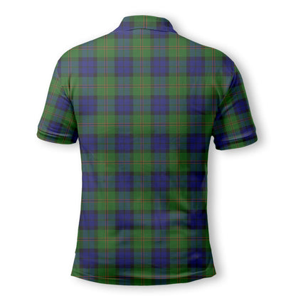 Clan Dundas Tartan Golf Men Polo Shirt Crest And Plaid Basic Style