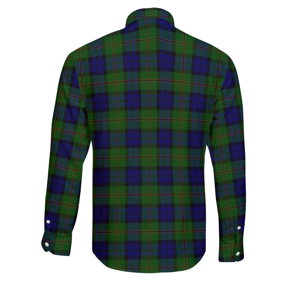 Clan Dundas Tartan Long Sleeve Button Shirt Crest And Plaid Basic Style