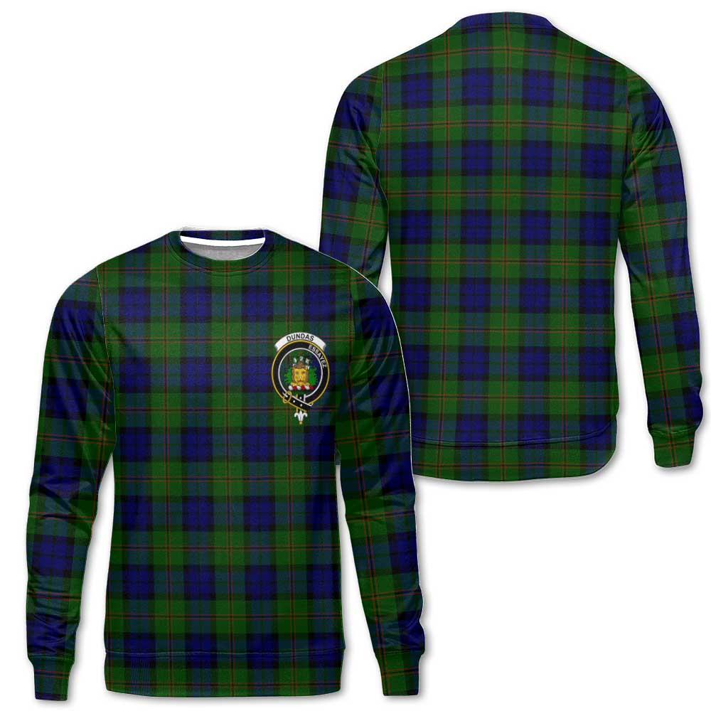 Clan Dundas Tartan Men Sweatshirt Crest And Plaid Basic Style