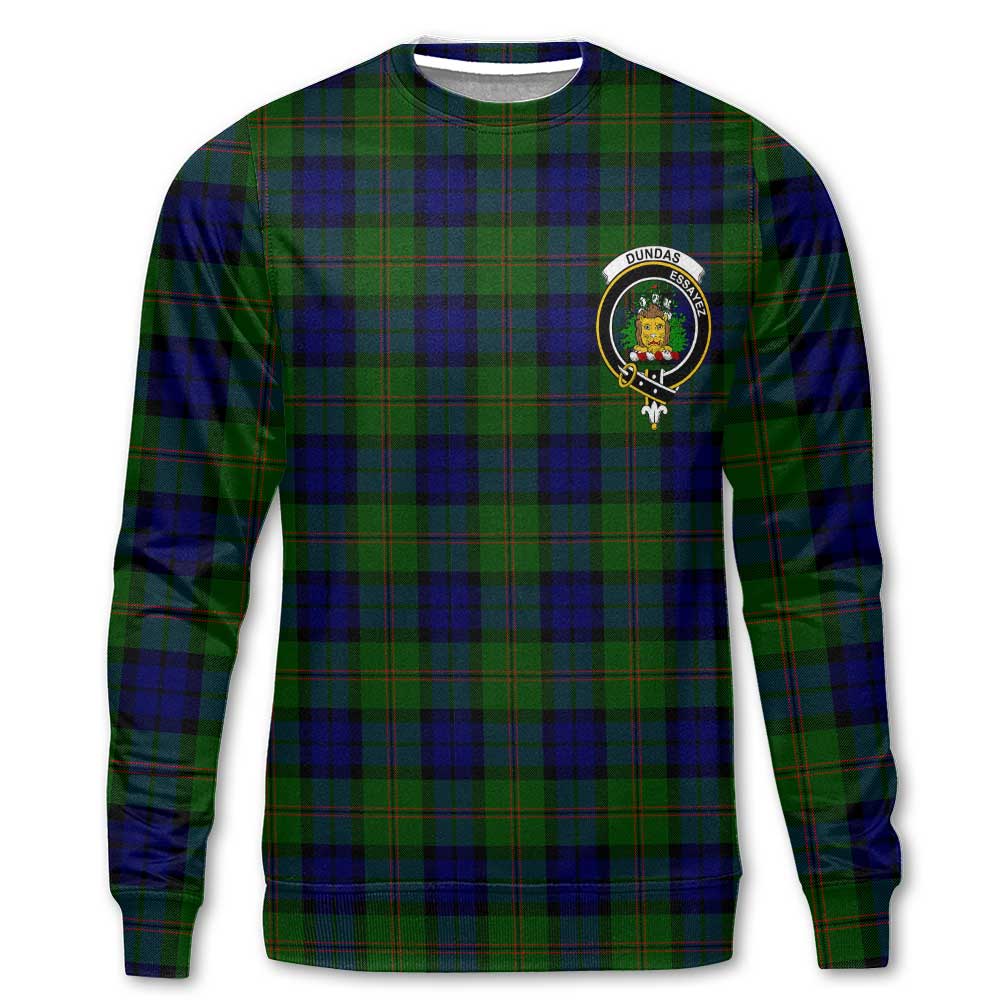 Clan Dundas Tartan Men Sweatshirt Crest And Plaid Basic Style