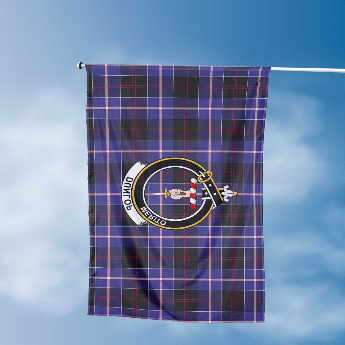 Clan Dunlop Tartan Flag Crest And Plaid Basic Style