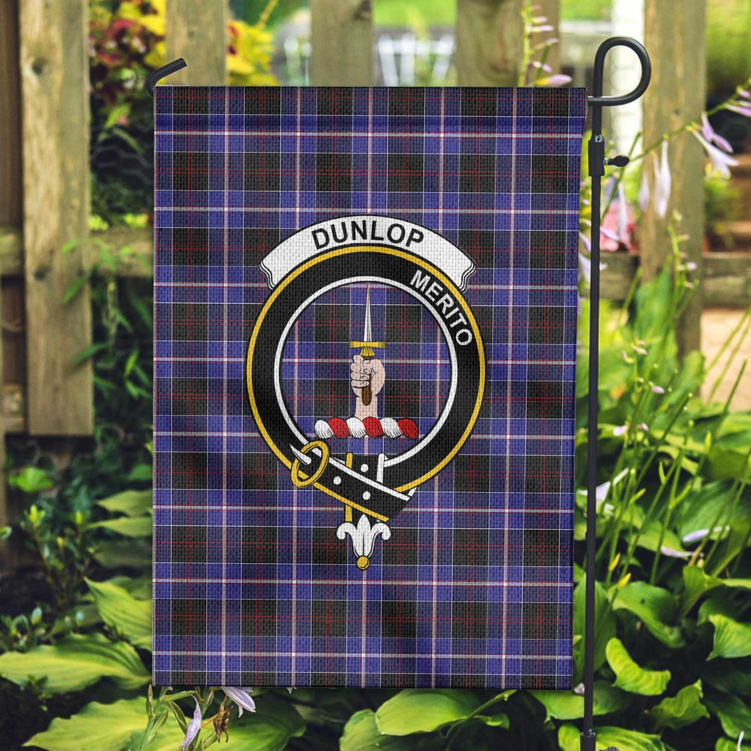 Clan Dunlop Tartan Garden Flag Crest And Plaid Basic Style