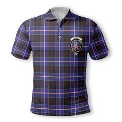 Clan Dunlop Tartan Golf Men Polo Shirt Crest And Plaid Basic Style