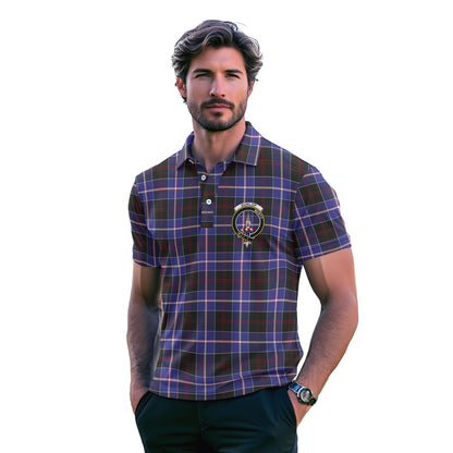 Clan Dunlop Tartan Golf Men Polo Shirt Crest And Plaid Basic Style