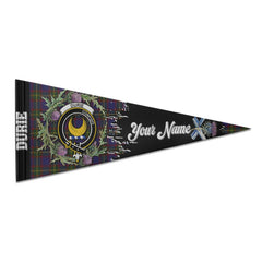 Clan Durie Tartan Felt Pennant Crest And Plaid Basic Style