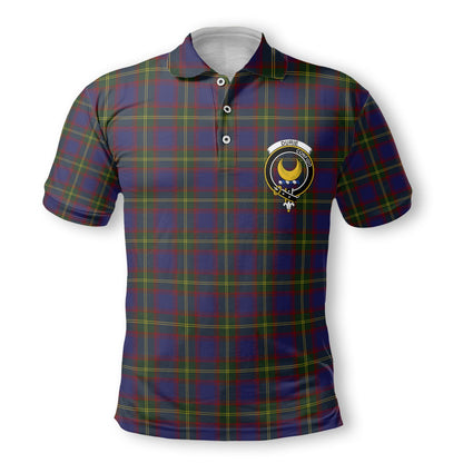 Clan Durie Tartan Golf Men Polo Shirt Crest And Plaid Basic Style