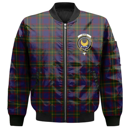 Clan Durie Tartan Men Bomber Jacket Crest And Plaid Basic Style