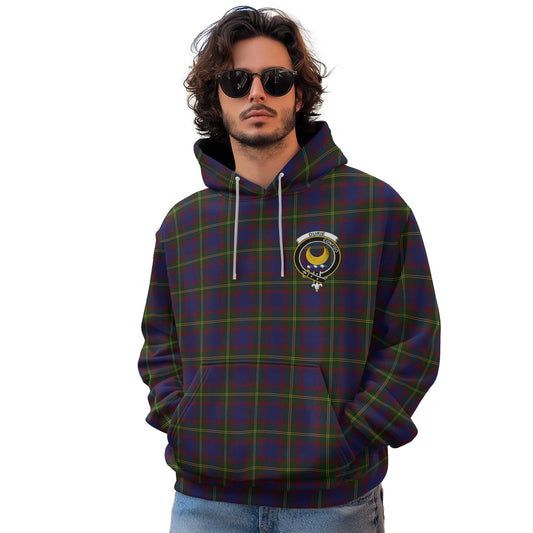 Clan Durie Tartan Men Hoodie Crest And Plaid Basic Style