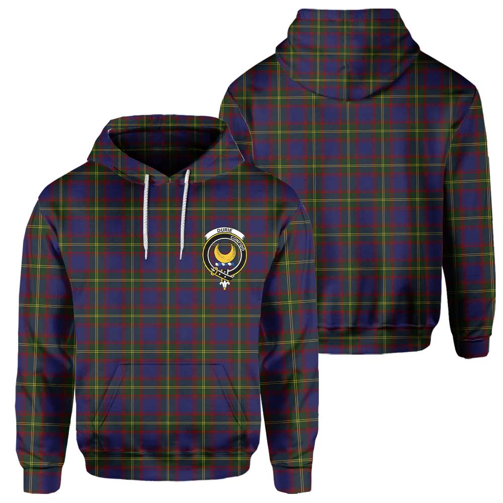 Clan Durie Tartan Men Hoodie Crest And Plaid Basic Style