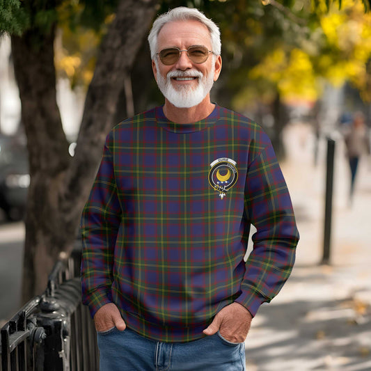 Clan Durie Tartan Men Sweatshirt Crest And Plaid Basic Style