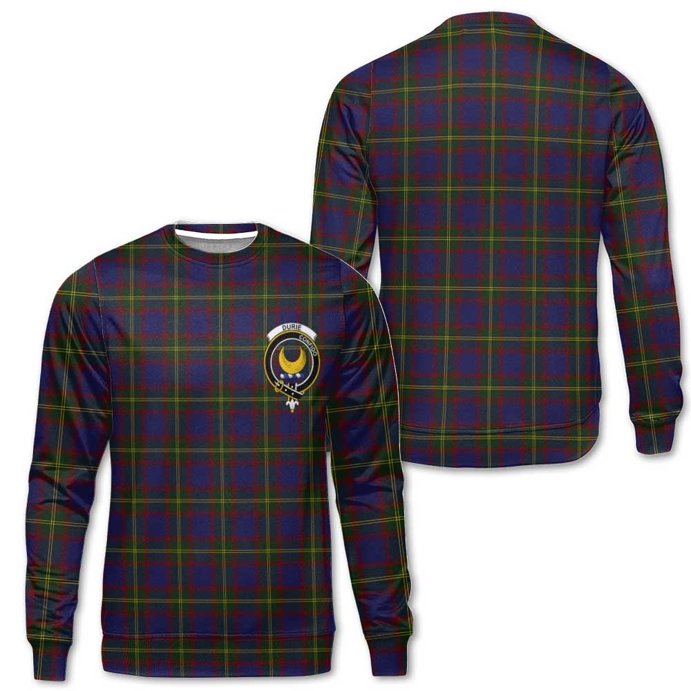 Clan Durie Tartan Men Sweatshirt Crest And Plaid Basic Style