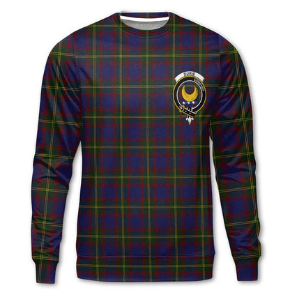 Clan Durie Tartan Men Sweatshirt Crest And Plaid Basic Style