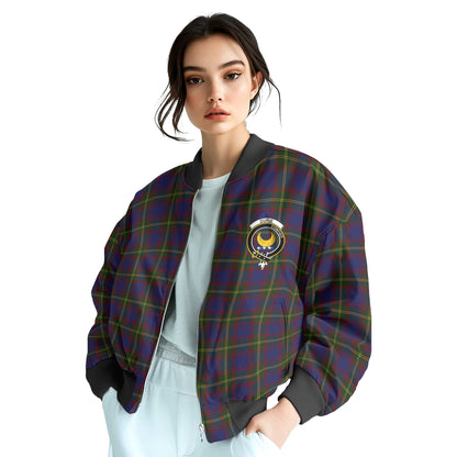 Clan Durie Tartan Women Bomber Jacket Crest And Plaid Basic Style