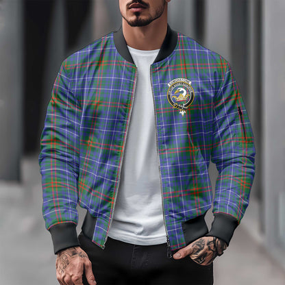 Clan Edmonstone Tartan Men Bomber Jacket Crest And Plaid Basic Style