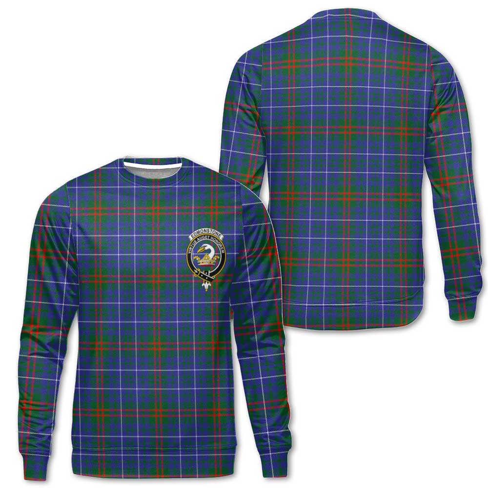 Clan Edmonstone Tartan Men Sweatshirt Crest And Plaid Basic Style