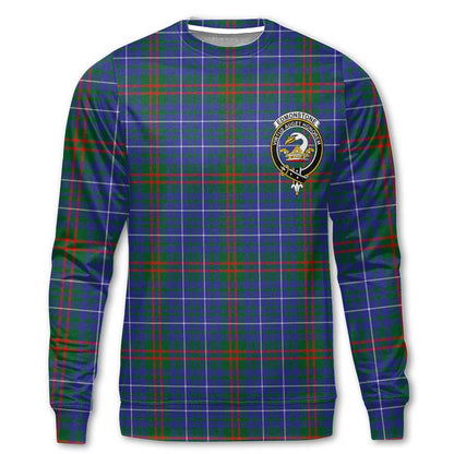 Clan Edmonstone Tartan Men Sweatshirt Crest And Plaid Basic Style