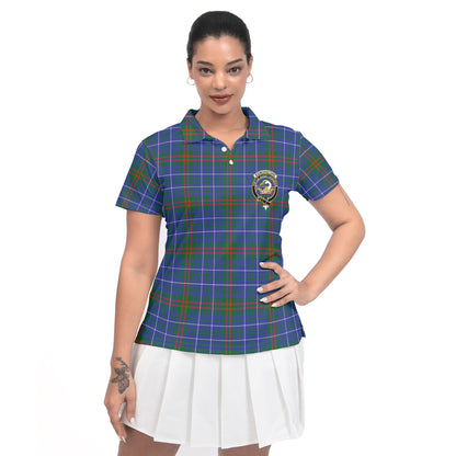 Clan Edmonstone Tartan Women Polo Shirt Crest And Plaid Basic Style