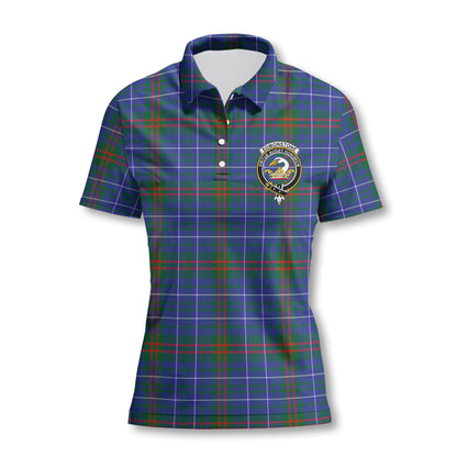 Clan Edmonstone Tartan Women Polo Shirt Crest And Plaid Basic Style