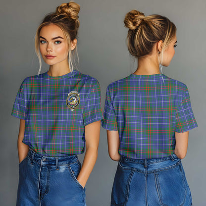 Clan Edmonstone Tartan Women T Shirt Crest And Plaid Basic Style