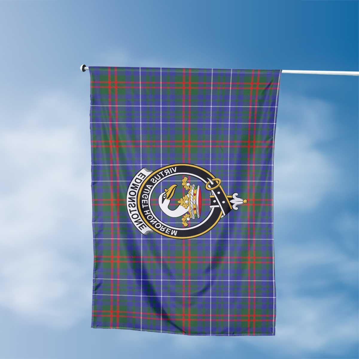 Clan Edmonstone Of Duntreath Tartan Flag 1 Crest And Plaid Basic Style Tartan House Flag Crest And Plaid Basic Style