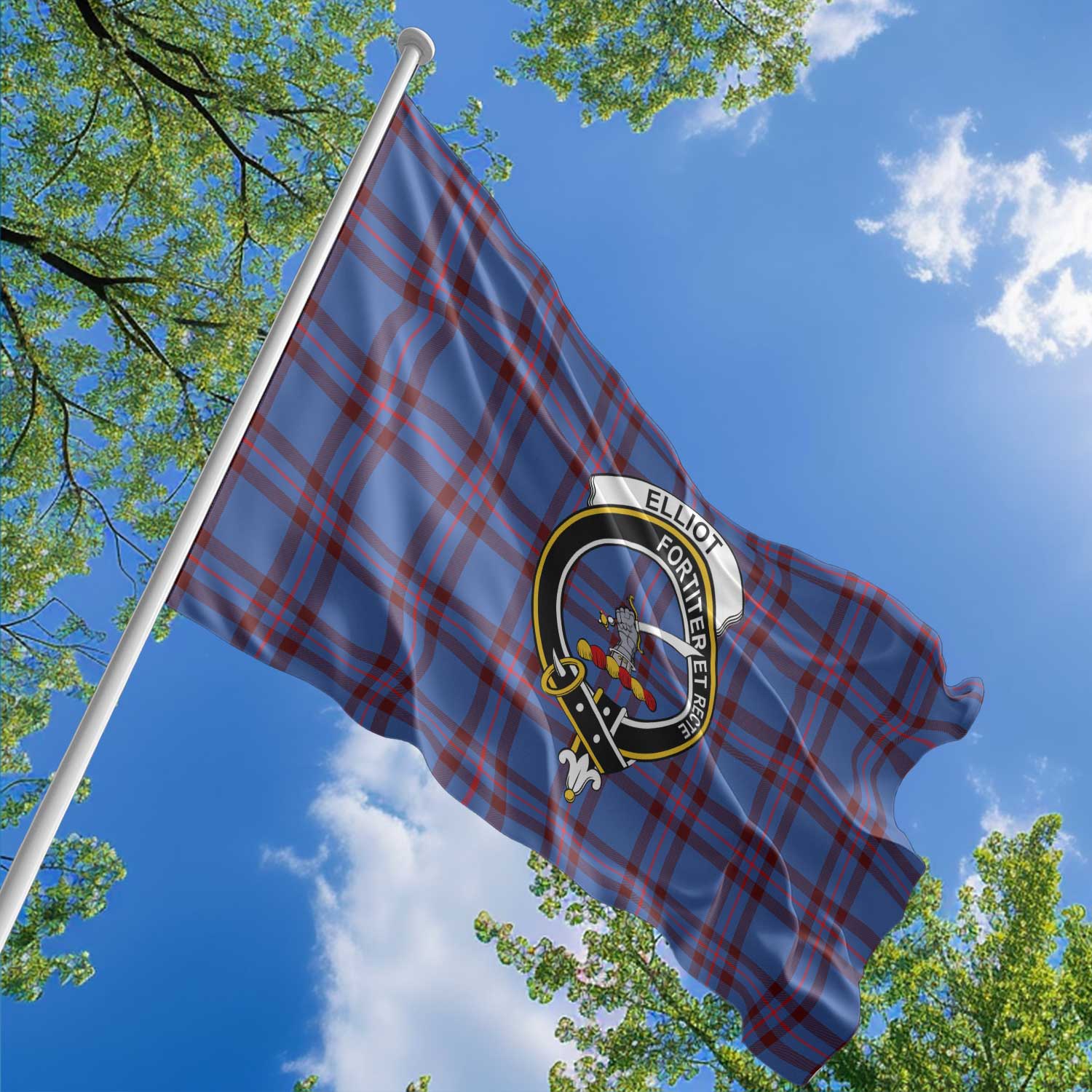 Clan Elliot Tartan Flag 1 Crest And Plaid Basic Style Tartan House Flag Crest And Plaid Basic Style