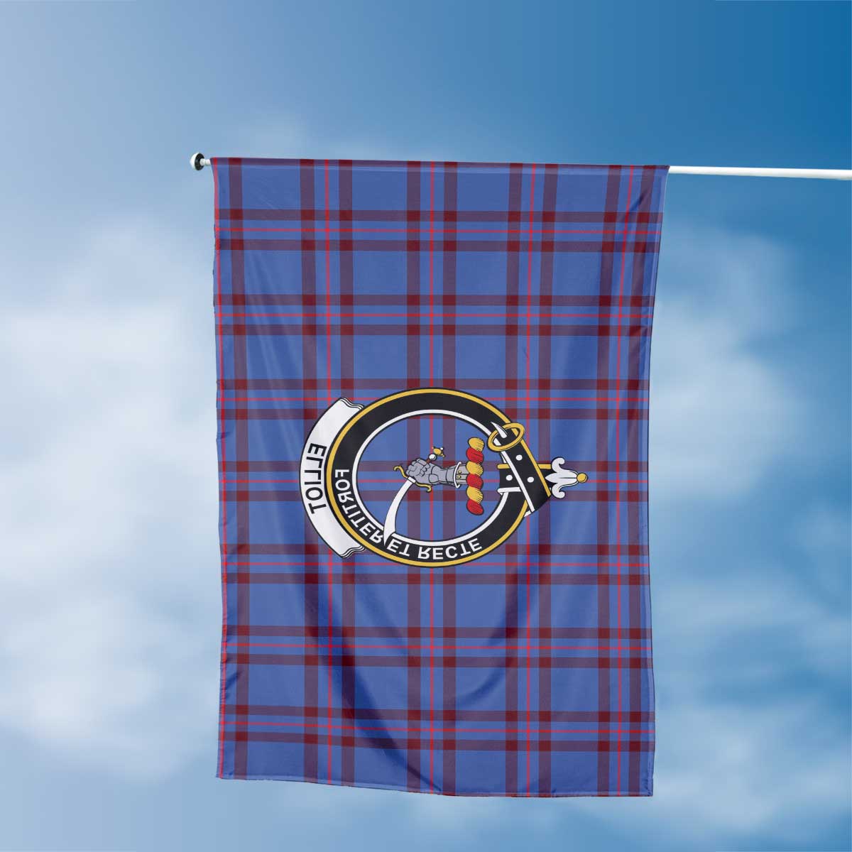 Clan Elliot Tartan Flag Crest And Plaid Basic Style