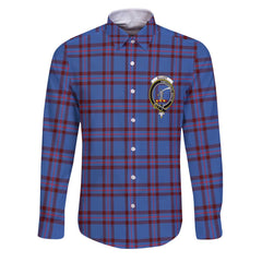 Clan Elliot Tartan Long Sleeve Button Shirt Crest And Plaid Basic Style